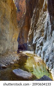 Amazing Sarakina Gorge Close To Mythoi Village, Lasithi Prefecture, Crete, Greece