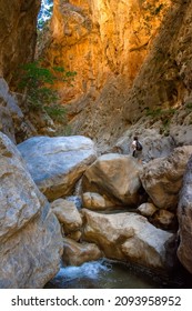 Amazing Sarakina Gorge Close To Mythoi Village, Lasithi Prefecture, Crete, Greece