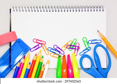 School Supplies On White Background Ready Stock Photo (Edit Now) 201849910