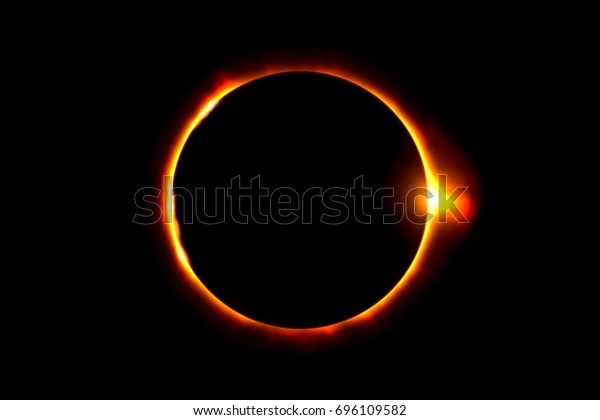 Amazing scientific background - total solar eclipse,\
mysterious natural phenomenon when Moon passes between planet Earth\
and Sun