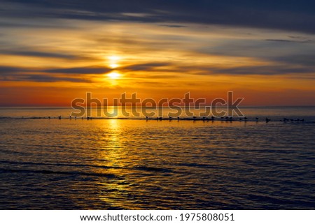Amazing sea sunset, Nature landscape background