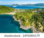 Amazing seascape view seashore and waves crashing on rocks,Aerial view beautiful sea in Phuket island Thailand