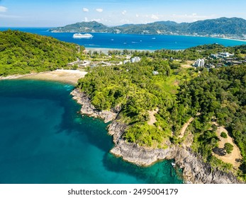 Amazing seascape view seashore and waves crashing on rocks,Aerial view beautiful sea in Phuket island Thailand - Powered by Shutterstock