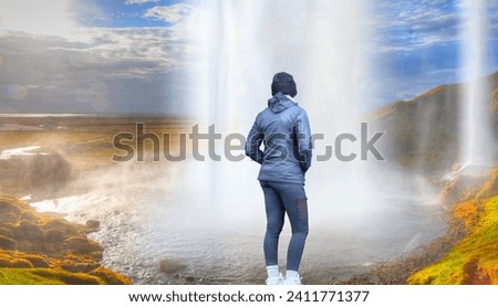 Amazing Seljalandsfoss waterfall with rainbow - Iceland