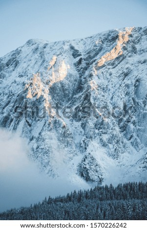 Similar – Foto Bild Morgennebel im Hochgebirge