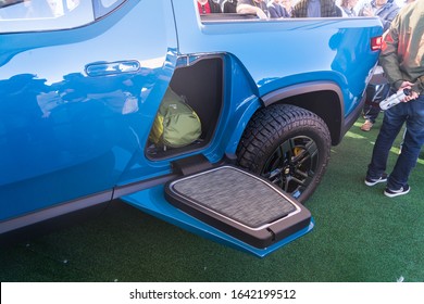 The Amazing Space Tunnel In The All Electric Pick Up Truck Made By American All Electric Vehicle Producer Rivian In Austin Texas USA - February 2nd 2020