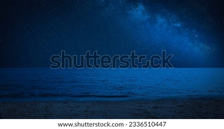 Amazing starry sky over sea at night
