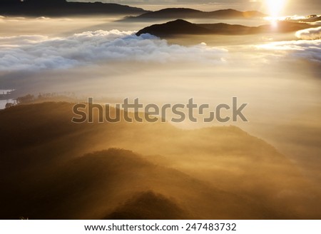 Similar – Golden hour at Picos de Europa mountain range