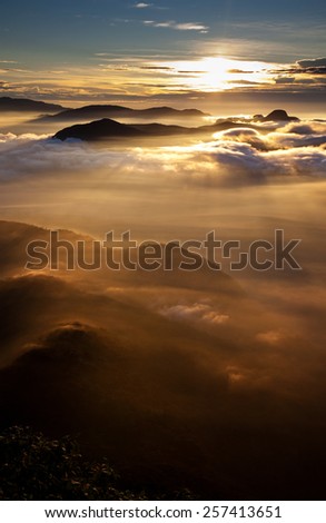 Similar – Golden hour at Picos de Europa mountain range