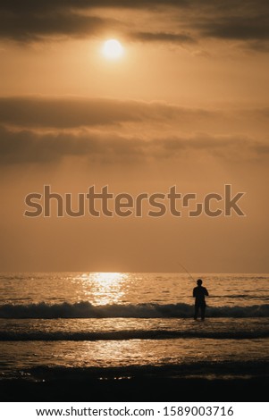 Similar – Image, Stock Photo Man against sea Ocean