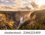 Amazing sunset at the Grand Canyon of the Yellowstone.