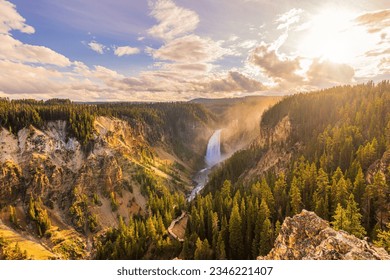 Amazing sunset at the Grand Canyon of the Yellowstone. - Powered by Shutterstock
