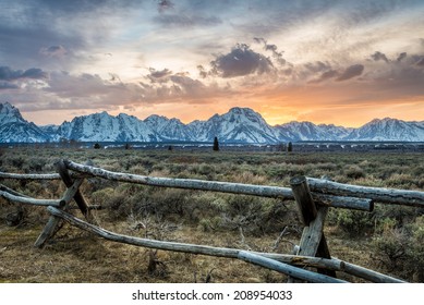 Amazing Sunset In Grand Teton National Park