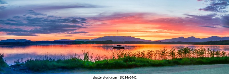Amazing sunset at Loch Linnhe with Shuna Island and Ardnamurchan in background, Argyll - Scotland