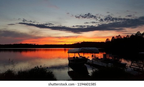 Amazing Sunset On An Itasca County Lake In Minnesota.