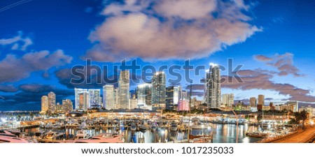 Similar – Image, Stock Photo The illuminated port city Horta, Faial, Azores at night