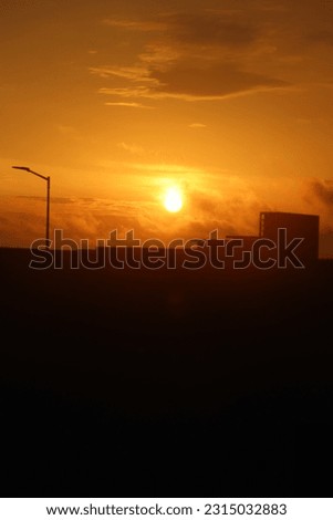 Amazing sunset in Portugal. Orange sunset