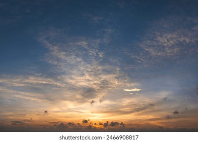 Amazing sunset skyscape. Evening sky with bright colorful orange and yellow clouds - Powered by Shutterstock