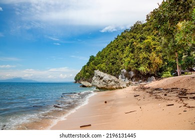 Amazing Untouched Nature Of Pantai Base Beach On The Indian Ocean In Sentani, Jayapura, New Guinea.