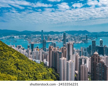 Amazing view from above of Hong Kong City from Victoria Peak - Powered by Shutterstock