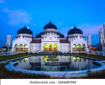 The amazing view of Baiturrahman Grand Mosque, Aceh, Indonesia.