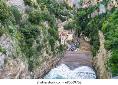 Amazing View Of Beautiful Fiordo Di Furore Coast In Southern Italy.