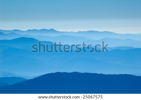 Amazing view from Clingman's Dome, Great Smoky Mountains National Park, Border of North Carolina and Tennessee