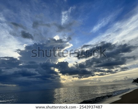 Amazing view of clouds at sunset in Rincon Puertorico.