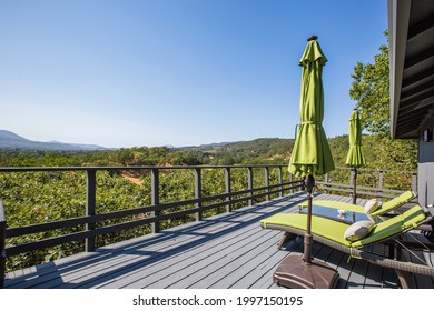 Amazing View From The Deck Of A Wine Country Home, Lounge Chairs