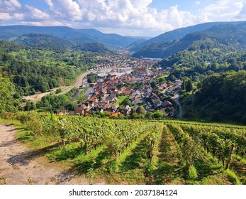 Amazing view from Eberstein Castle in Gernsbach city, Black Forest region, Baden Wurttemberg, Germany 