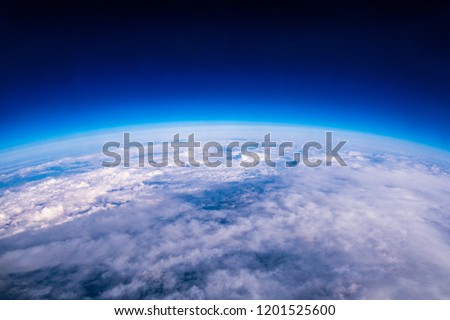 Amazing view of edge of earth and atmosphere layer
