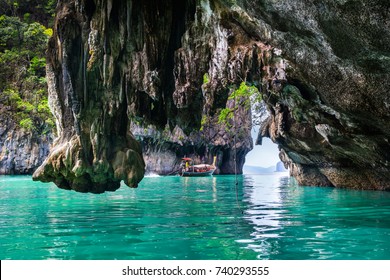 Amazing view of lagoon in Koh Hong island from kayak. Location: Koh Hong island, Krabi, Thailand, Andaman Sea. Artistic picture. Beauty world