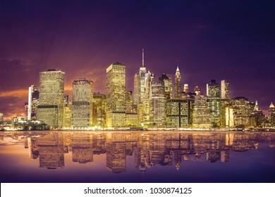 Amazing View Of The Lower Manhattan Financial District