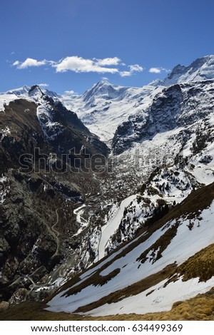 Similar – Image, Stock Photo View of the Ötztal mountains from the Rettenbach glacier