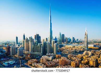 Amazing view on Dubai downtown skyscrapers, Dubai, United Arab Emirates
