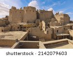 Amazing View to the Sandstone Walls and Ancient Fortress of an Old Shali Mountain village in Siwa Oasis, Egypt