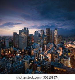 Amazing View To Tokyo City Center At Sunset