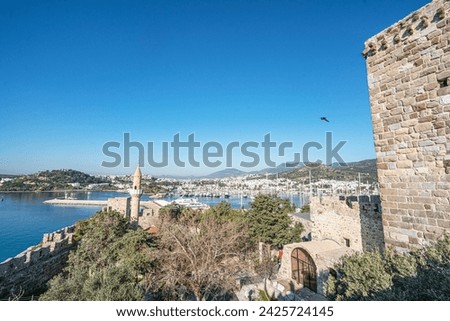 The amazing views of walls and towers of The Bodrum Museum of Underwater Archaeology, which  was established in The Bodrum Castle in 1964.