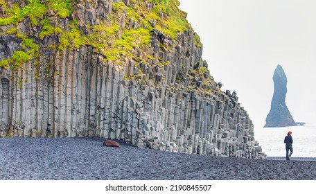 Amazing volcanic rock formations - Reynisdrangar rock formations and black beach - Vik, Iceland - Shutterstock ID 2190845507