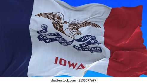 Amazing Waving Iowa State Flag.