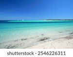 amazing white sand beach with turquoise sea on the island Corsica                               