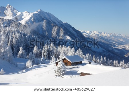 Amazing winter landscape in Austrian alps