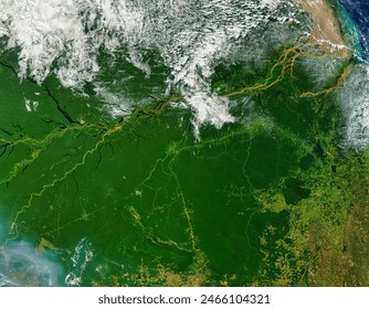 The Amazon, Brazil.  Elements of this image furnished by NASA. - Powered by Shutterstock - Get 15% off with code: PIKWIZARD15