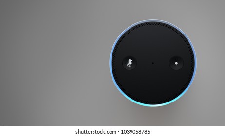 Amazon Echo Plus -white - Top Straight-right Sided