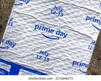 Amazon Prime Day 12-13 July Plastic Shipping Envelope Advertises Annual Deal Event Exclusively For Prime Members. - Seattle, Washington, USA - 2022