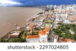 Amazon River Landscape Ver-o-Peso Belem Para City Public Marketplace Ver o Peso Rive Fish Food Tourism Fishing Architecture Boats Fisherman Colonial Drone Aerial Rain Thunderstorm Culture Gastronomie 