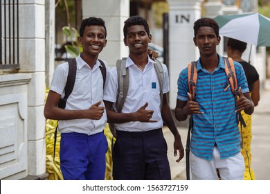 Ambalangoda , Sri Lanka 10 November 2018 : Sri Lanka School Kids Lifestyle 