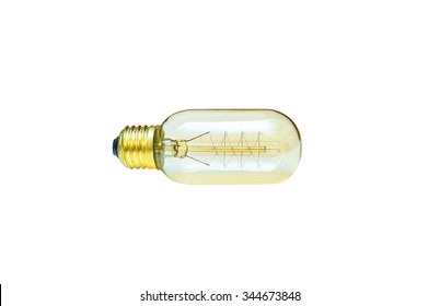 Amber Edison Light Bulb, Isolated On White Background