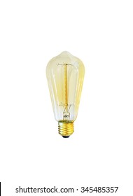 Amber Edison Light Bulb, Vertical Isolated On White Background