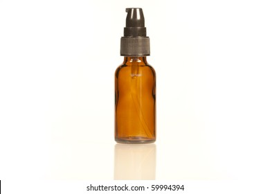 Amber Glass Bottle With Pump Lid